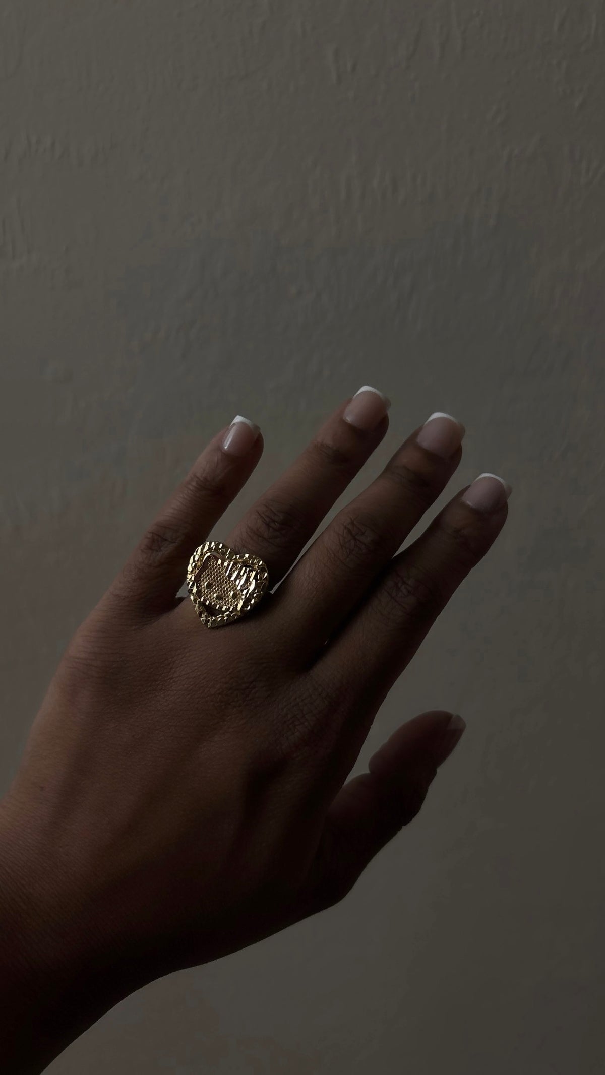 HK Heart Nugget 14k Gold Ring